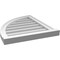 Ekena Millwork Quarter Round Top Left Surface Mount PVC Gable Vent w/ 2"W x 2"P Brickmould Sill Frame, 20"W x 24"H GVPQL20X2403SN - alternate 4